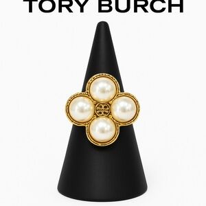 Tory Burch Gold Ring with Pearl Accents